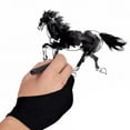 thumbnail image 4 of 2 guantes de dibujo de dos dedos para artistas, ideales para dibujar, pintar, caja de luz, tableta gráfica, pantalla con lápiz y lápiz profesional, tamaño S (negro)., 4 of 5