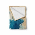 thumbnail image 2 of Map Soft Flannel Fleece Throw Blanket, Vintage World Atlas Watercolor Brushstrokes on Old Backdrop Print, Cozy Plush for Indoor and Outdoor Use, 50" x 60", Navy Blue Sand Brown, by Ambesonne, 2 of 6