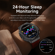SKMEI Military Watches for Men (Answer/Make Calls), 1.43 HD Display Fitness Watches, 170+ Sports Modes GPS Men Smart Watch , IP68 Waterproof, for Android/iPhone, Red