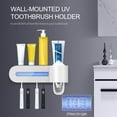 thumbnail image 3 of GoolRC Nail-free Wall Mounted Bathroom Holder with Automatic Toothpaste Dispenser USB Charging for Organizer for Ladies Family, 3 of 7