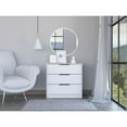 thumbnail image 4 of HomeRoots 28" White Manufactured Wood Three Drawer Dresser, 4 of 6
