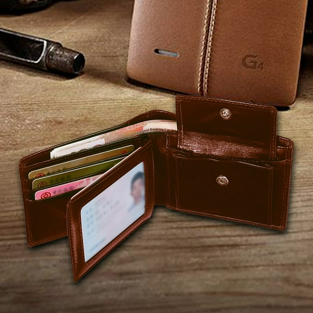 New First Layer Of Real Leather Men´s Oil Wax Retro High Capacity Multi-Card Bit Short Wallet Clutch Men Genuine