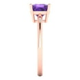 thumbnail image 3 of 2 ct Cushion Cut Natural Amethyst Solitaire Engagement Ring for Women in 18K Rose Gold, 3 of 5
