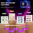 thumbnail image 3 of White 3-Tier Glass Display Cabinet with Glass Door, LED Lights, and 2 Adjustable Shelves, Curio Cabinet for Collectibles, 3 of 7