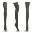 thumbnail image 2 of WoenderWiz Women's Thigh High Socks Lolita Gothic Over Knee High Stocking Lace Up Thigh Stockings Girl Uniform Dress Long Socks Dark Gray, 2 of 4