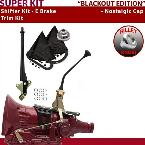 American Shifter TH350 Shifter Kit Black 10 in. E Brake Trim Kit for EFA99