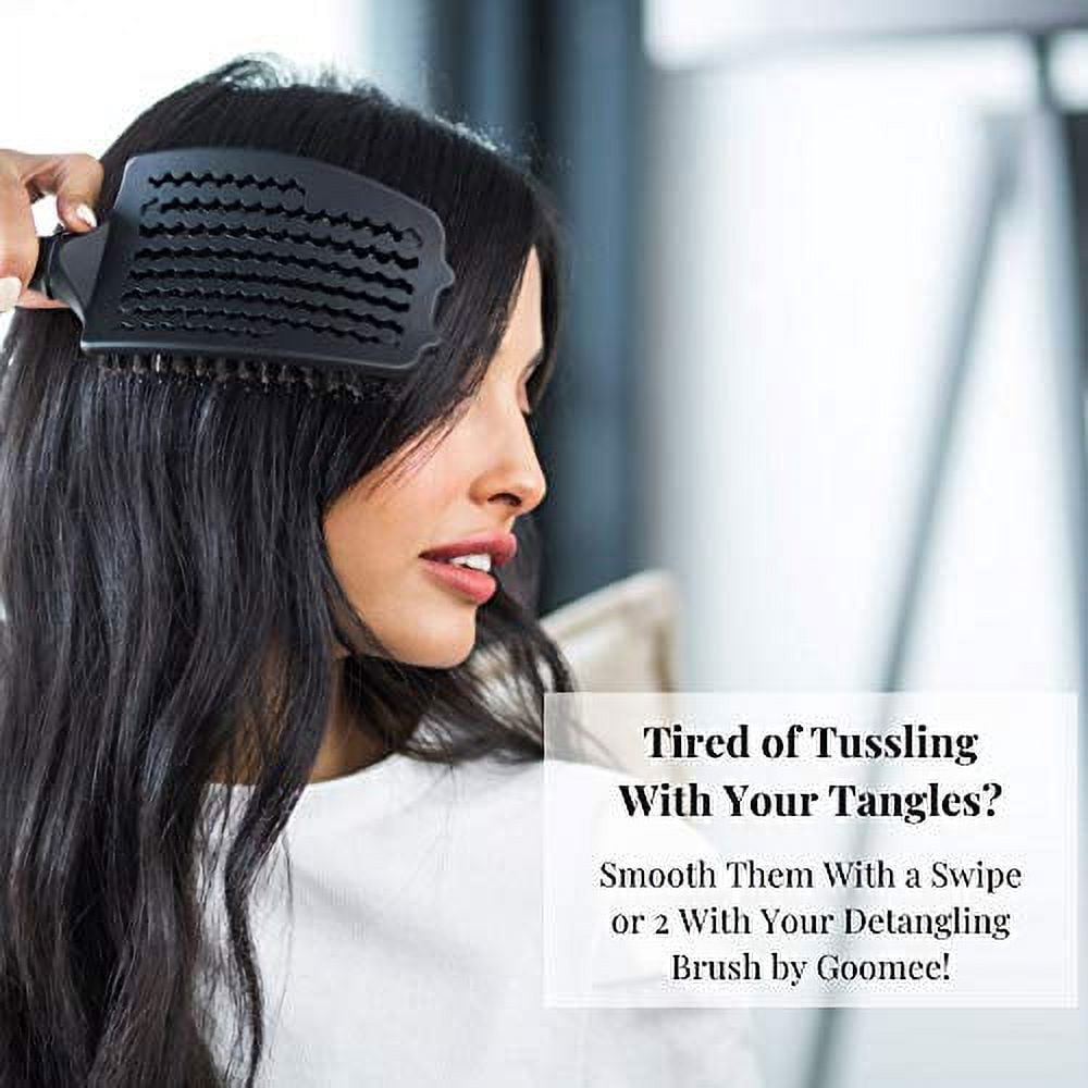 Straight and Curly Hair Detangler Brush – Detangling Brush with Nylon and Boar Bristles for Soft, Smooth, and Shiny Hair – Dry and Wet Detangle Brush with Vents for Fast Drying (Small, Blush)