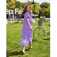 thumbnail image 5 of Ekouaer Nightgowns for Women Short Sleeve Night Shirts Full Length Night Gowns with Pockets, 5 of 6