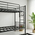 thumbnail image 3 of Twin Bunk Bed with Trundle Metal Bunkbeds with Ladder and Full-Length Guardrail, Noise Free, No Box Spring Needed, Black, 3 of 9