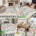 thumbnail image 5 of Area Rug for Living Room, Easter Non-Slip Indoor Large Carpet for Bedroom/Dining Room, Country Rabbits Eggs Floral Leaves Butterfly Plaid Washable Low-Profile Rectangle Floor Runner Rugs - 6 x 9 Ft, 5 of 7