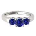 thumbnail image 2 of Mauli Jewels Rings for Women 1.80 Carat Three Stone Round Shaped Tanzanite Ring 4-prong 10K White Gold, 2 of 7