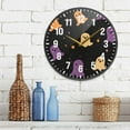 thumbnail image 3 of Yayeee Wall Clock Battery Operated 11.9" Silent Non-Ticking for Living Room, Black Halloween Ghosts, 3 of 8