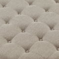 thumbnail image 5 of S-HOME Large Round Upholstered Tufted Linen Ottoman Coffee Table, Large Footrest Ottoman with Wood Shelf Storage, Linen, 5 of 6