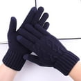 thumbnail image 2 of BKQCNKM Gloves for Cold Weather Winter Gloves Screen Gloves for Winter Thermals Plus Fleece Knit Cycling Gloves Winter Gloves Women, Navy One Size, 2 of 3