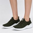 thumbnail image 2 of EKVAHL Women's Breathable Knit Sneakers, Lightweight Lace‑Up Tennis Shoes, Faux Mesh Upper Athletic Walking Shoes for Gym Daily Travel Green, 2 of 3