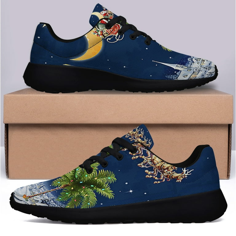 South Carolina ChriStas Santa Sleigh Palm Tree ChriStas Night in South Carolina Shoes Sneakers Black Size 6