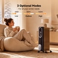 thumbnail image 3 of iLake Oil Filled Radiator Heater,1500W Electric Radiator Space Heater with 7 Oil-Filled Fins,3 Heat Settings, Adjustable Thermostat,Tip-Over and Overheat Protection,Portable Space Heater for Indoor, 3 of 8