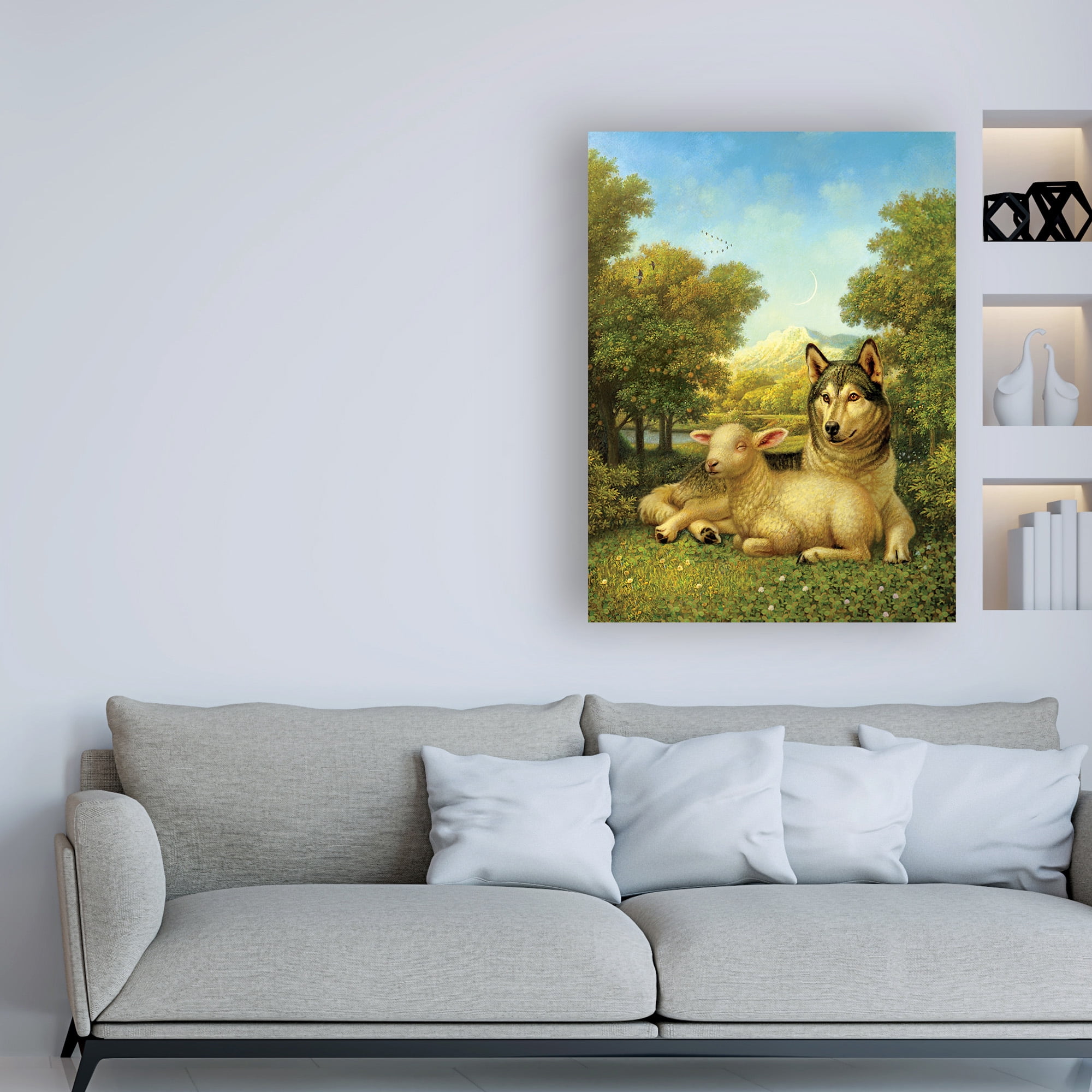 Trademark Fine Art 'Wolf Lies Down With The Lamb' Canvas Art by Dan Craig