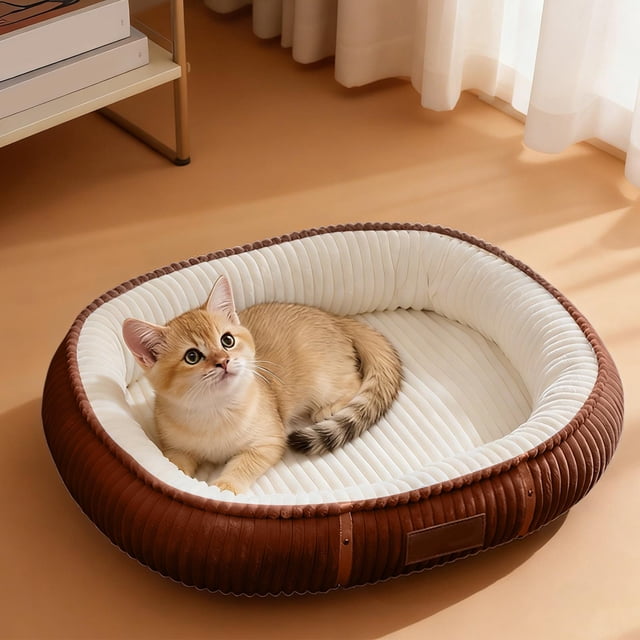 Lit Confortable Cat Villa Fermé Toutes Saisons Chaud Résistant aux Rayures pour Animaux de Compagnie pour un Sommeil Profond et Confortable pour Plusieurs Chats et Chatons Sopatenor