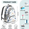 thumbnail image 5 of Butterfly and Blue Beige Pattern Backpack for School, Cute School Bag with Adjustable Shoulder Straps and Padded Back, 16.9"x12.6"x5.9", 5 of 5