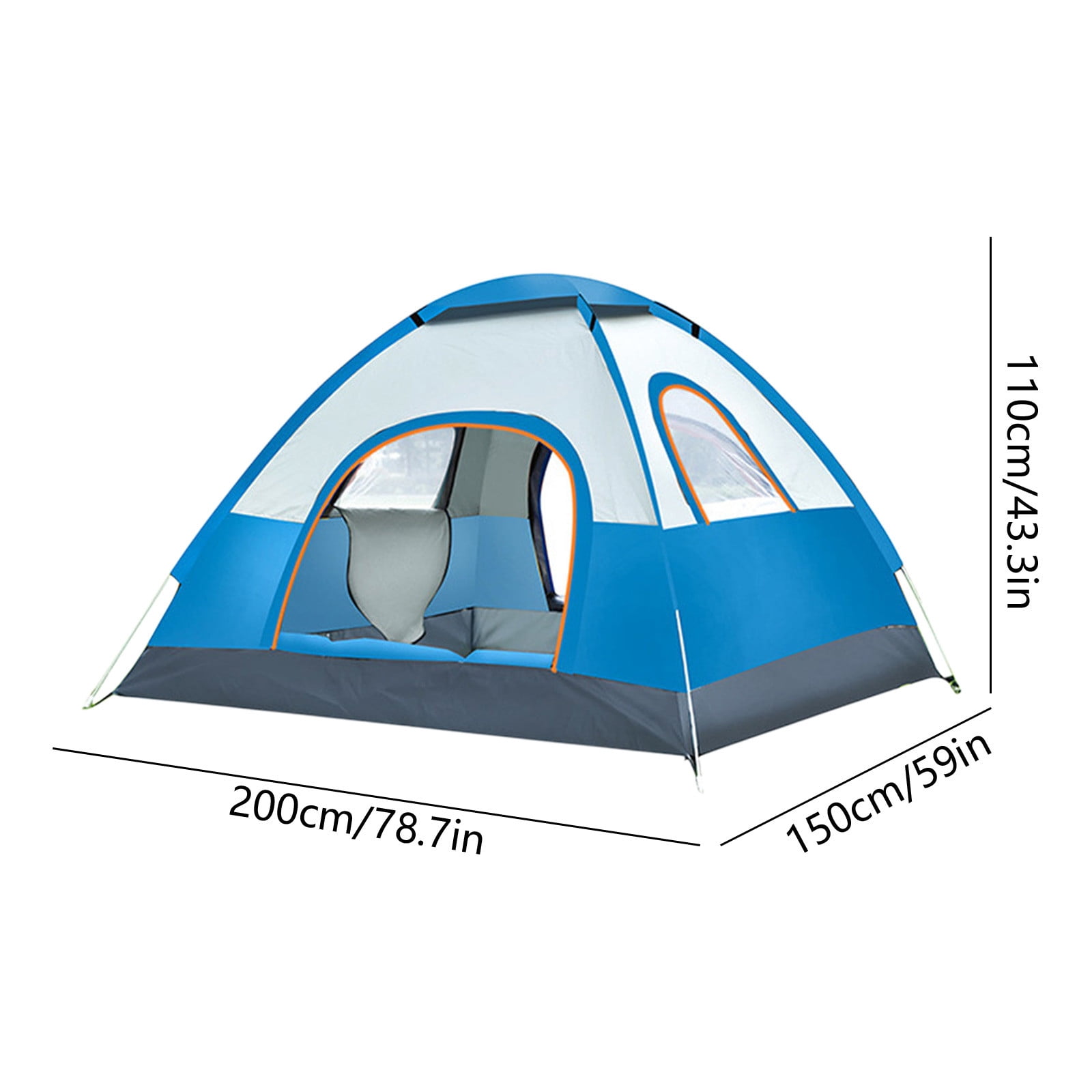 3-4 Person Automatic Pop Up Tent, Waterproof Camping Tent with Instant Setup, Spacious & Lightweight Build for Camping, Hiking, Beach Trips, Picnics, Backpacking and Outdoor Gatherings