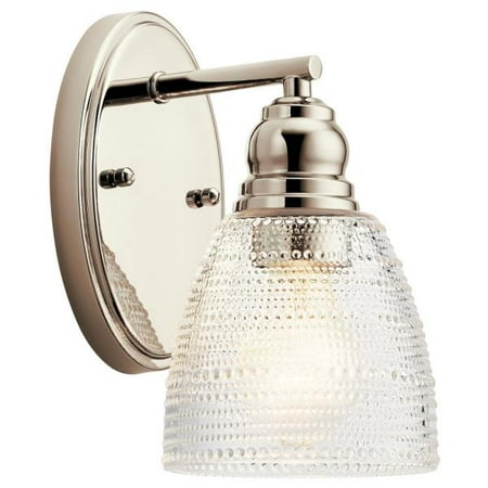 104wb Polished Nickel Finish Kichler Lighting Karmarie - One Light Wall Bracket, Polished Nickel Finish with Clear Dot Glass ()
