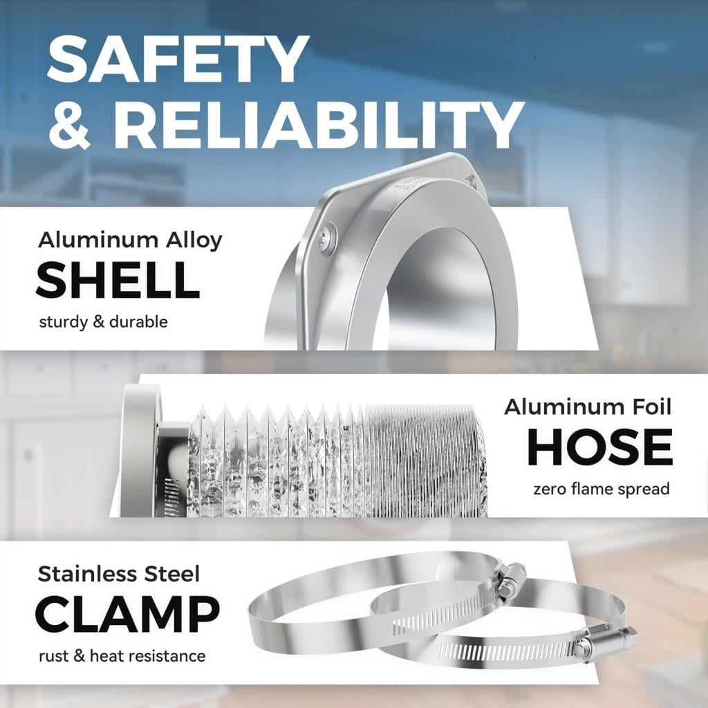 Quick Connect Magnetic Dryer Vents Adapters with 180 Degree Elbow Heat Resistant