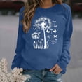 thumbnail image 2 of Raeneomay Long Sleeve Shirts for Women Womens Casual Long Sleeved Round Neck Hooded Printed Shoulder SweatShirt, 2 of 4
