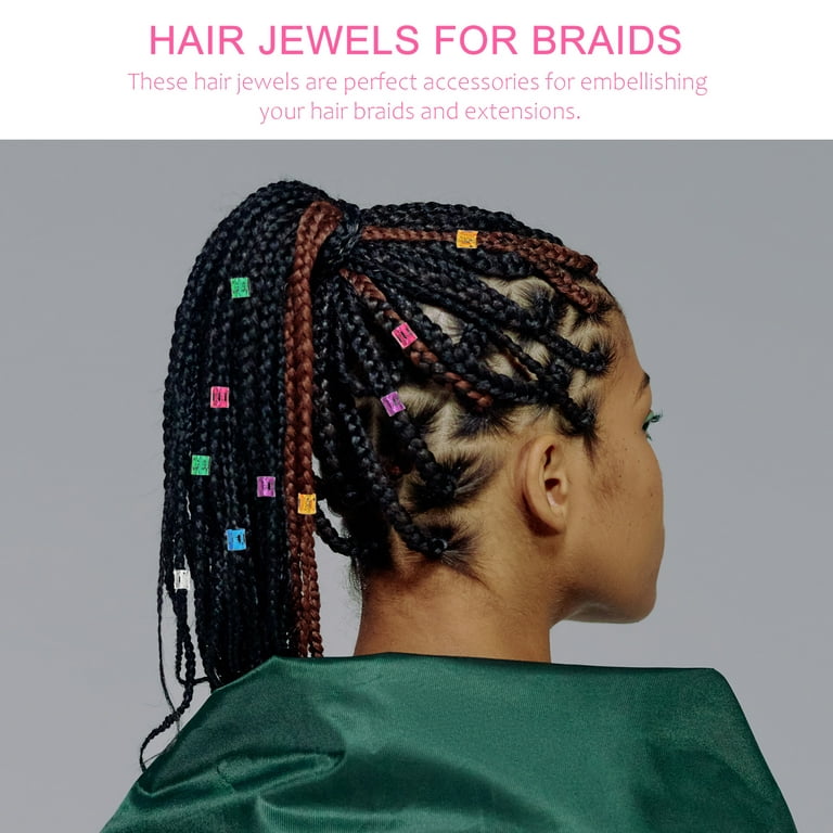 424 Pcs Braid Crochet Crochet Hook Hair Jewels for Braids Girls Suit  Crotchet Hair Needles Braid Jewelry Hair Jewels 