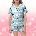 thumbnail image 1 of Girls Playful Daily Wear Painted Home Outfit Set Comfortable Pajamas For Children Design, 1 of 4