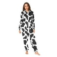 thumbnail image 4 of Adult Christmas Onesie Cow Stripes Zipper One-Piece Pajamas Unisex with Pockets, 4 of 6