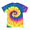 Blue Neon Rainbow, variant on Tie Dye Style T-Shirts Men - Fun, Multi Color designs Tops