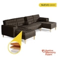 thumbnail image 3 of Sala Modular Doble Chaise Makora Brandon con Memory Foam y Respaldo Ajustable Lino Chocolate, 3 of 7