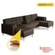 thumbnail image 3 of Sala Modular Doble Chaise Makora Brandon con Memory Foam y Respaldo Ajustable Lino Chocolate, 3 of 7