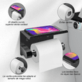 thumbnail image 3 of Portarrollo Papel Higiénico Accesorio Para Baño Y 2 Ganchos Xtellar negro, 3 of 3