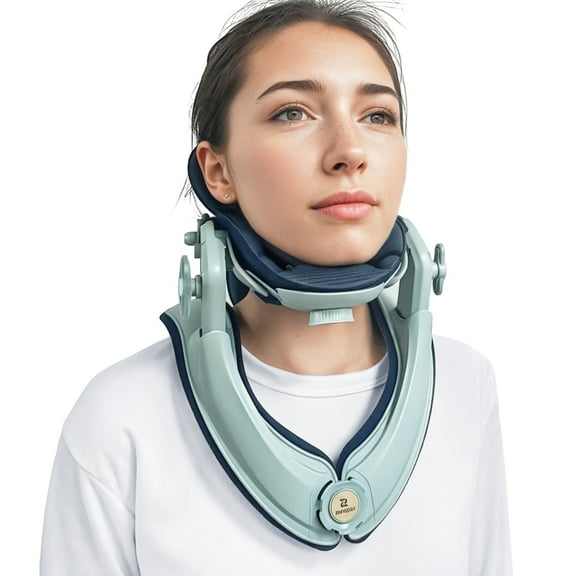 makemate  Adjustable Cervical Traction Device, Neck Traction for Neck Pain Relief, Text Neck and Cervical Support, Customizable Fit(98% Users), Lightweight for Home, Office, Travel - Green