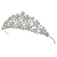 thumbnail image 2 of SAMKY Rhinestone and Flower Bridal Tiara Regal Rhodium-Plated Headpiece, 2 of 5