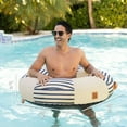 thumbnail image 3 of Big Joe Lux Ring Premium Inflatable Pool Float, Navy and Ivory, Premier Mesh, Durable UV Protected Polyester Blend, 3 of 8
