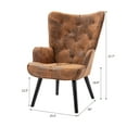 thumbnail image 7 of Accent Chair, Rustic Gold Accent Chair with Arms, Tufted Button Back Modern Accent Chair with Rubberwood Legs, Mid Century Wingback Chair Accent Chair for Living Room, Bedroom, Office, Coffee, 7 of 7