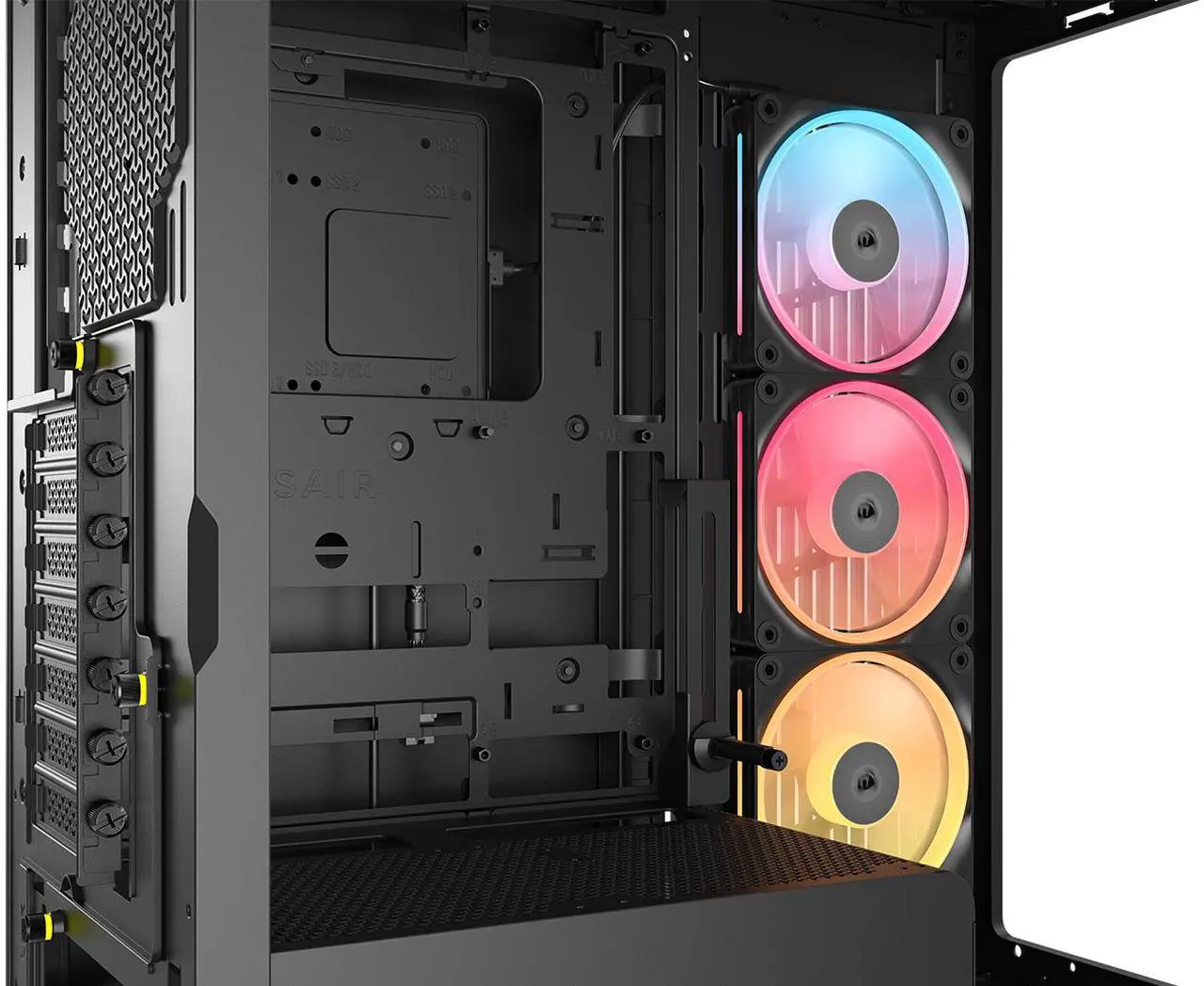 CORSAIR FRAME 4500X LX-R RGB LINK Panoramic Glass Mid-Tower PC Case – Panoramic Glass Exterior – InfiniRail Fan Mounting System – Fits Dual 360mm Radiators – ASUS BTF, MSI Project Zero,