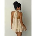 thumbnail image 2 of Women's Elegant Halter Tie Mini Dress Purple Summer Dress, 2 of 10