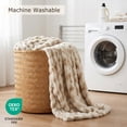 thumbnail image 6 of WDCOZY Ruched Faux Fur Throw Blanket Soft Cozy Fluffy Luxurious Blankets Couch Bed Sofa Chair Home Decor Warm Furry Fall Winter Plush Rabbit Fur Bubble Blanket 50" x 60", Caramel Beige Camel Neutral, 6 of 9