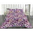 thumbnail image 2 of Ambesonne Floral Quilted Bedspread Set 3 Pcs, Flowers Boho Vibes Pattern, King, Purple Pale Lilac Mustard, 2 of 4