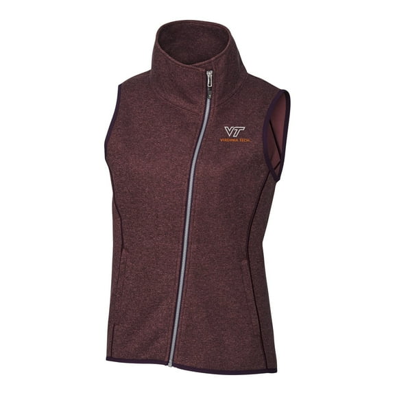 Women's Cutter & Buck Maroon Virginia Tech Hokies Mainsail Full-Zip Vest