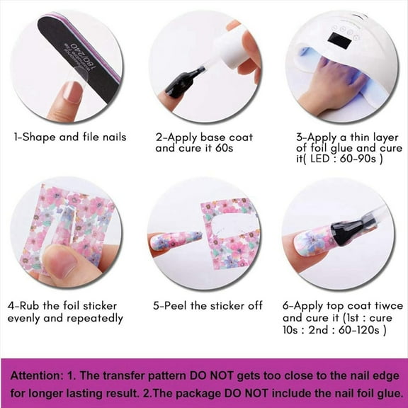 10 Rolls Nail Foil Laser Transfer Holographic Art Decals for Nails Fingernail Stickers ywm58