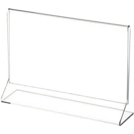 Plymor Clear Acrylic Sign Display / Literature Holder (Side-Load), 5" W x 3.5" H (3 Pack)