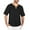Black, variant on INCERUN Men's Short Sleeve Tee Tops Lace Up Drawstring Casual Henley T-Shirt