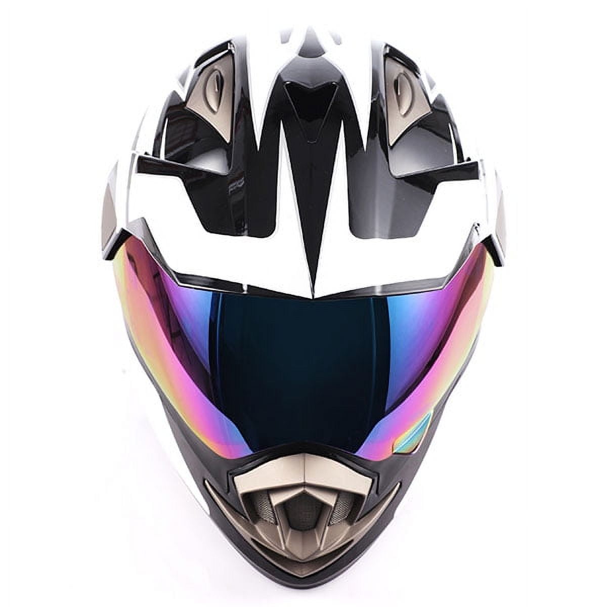1Storm Dual Sport Helmet Motorcycle Full Face Motocross Off Road Bike HGXP14A Racing Black White