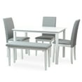 thumbnail image 3 of Dining Kitchen Solid Wooden Bench Stained Classic Design Padded Seat in White Finish, 3 of 4