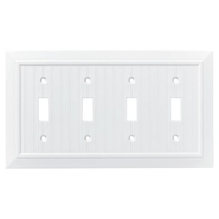 Franklin Brass W35275-PW-C Classic Beadboard Quad Switch Wall Plate, Single